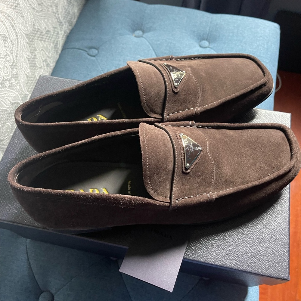 Prada Men's Brown Suede Loafers - Picture 3 of 6